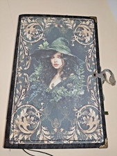 Vintage Green Witch Journal Grimoire Cloth Book of Shadows Forest Spirit Diary