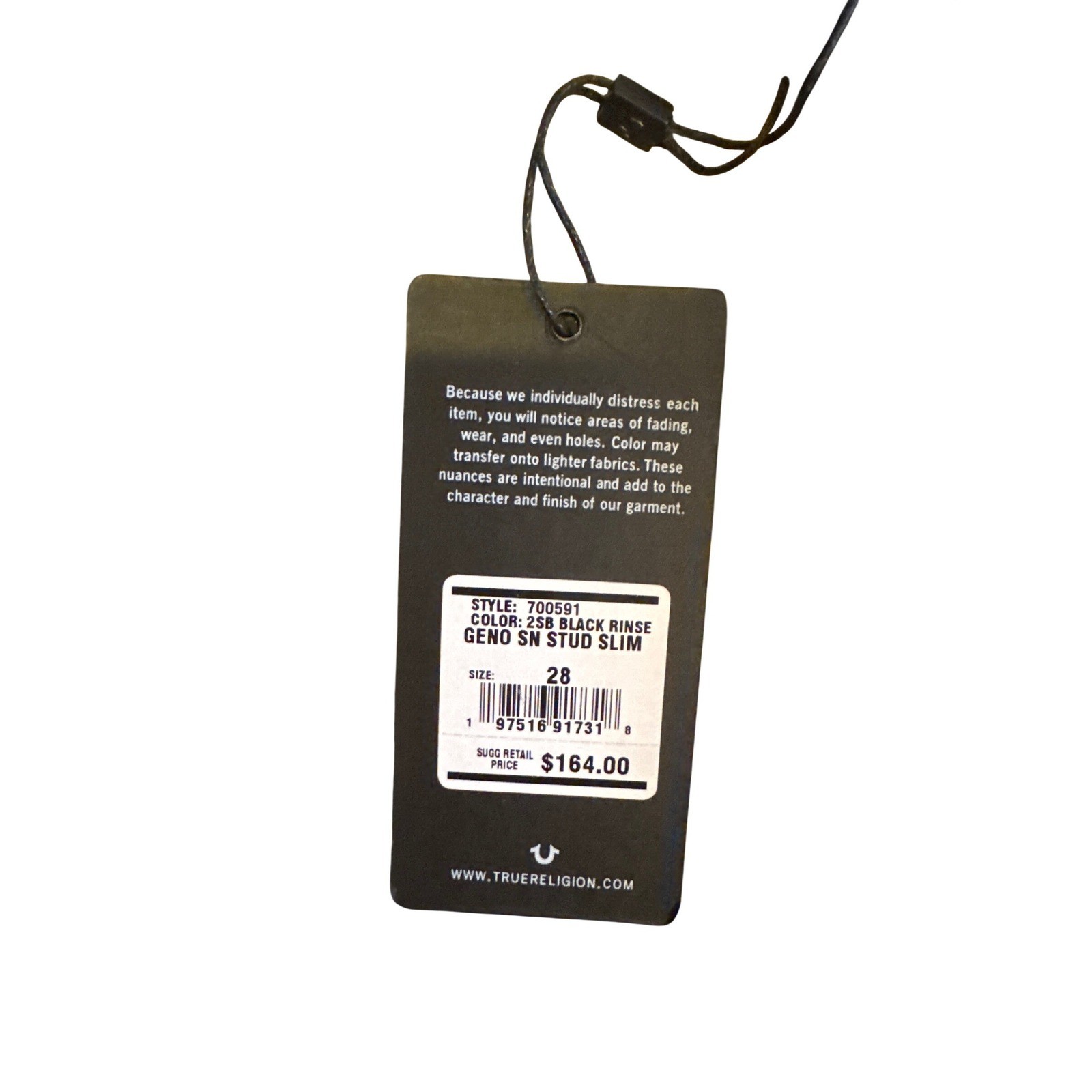 True Religion Geno Black Rinse Studded Slim Jeans Women's Size 28 thumbnail 5