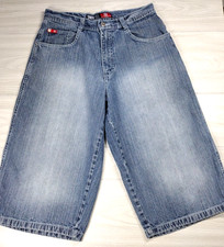 SouthPole Vintage Red Tab Baggy Denim Shorts, Size 32, Y2K Hip Hop, Street Wear