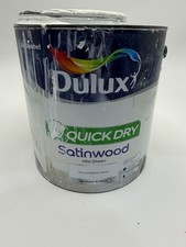 Dulux Quick Dry Satinwood Paint For Wood And Metal, Pure Brilliant White, 2.4 L