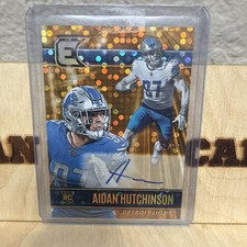 2022 Essentials Aidan Hutchinson RC Rookie Auto Orange /25 Prizm Sparkle