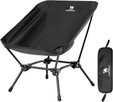 CAMEL CROWN Folding Camping Chair, Lightweight Portable Full Cloth, Black 