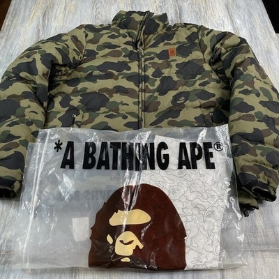 A Bathing Ape Camouflage Down Jacket Adult Large Puffer Bubble