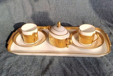 Servizio caffè porcellana HEINRICH ORO fine dec. incisa COSTANTINI LAVENO VARESE