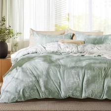 Comforter Set - Sage Green Bed Set, 3 Pieces Cute Floral Full 01 - Sage Green