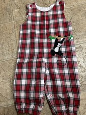 childs 1-piece plaid jumpsuit romper/climbing monkey size 12 mths Kelly