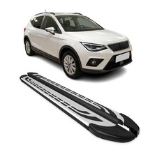 Trittbretter Seitenschweller für Seat Arona 2017-2026 Silber Schwarz 2 tlg