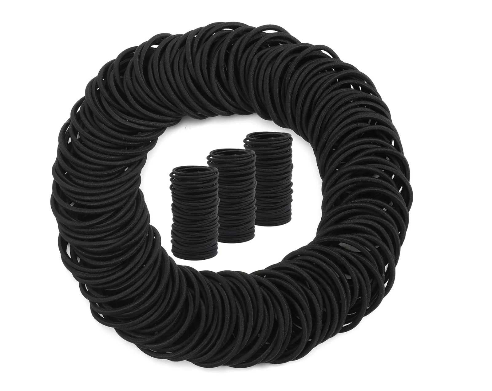 150pc Hair Ties for Thick Hair, Black Hair Ties Ponytail Holders Men women girls