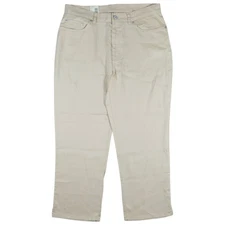 Ralph Lauren Jeans Co 100% Linen Pants Womens 12 Beige Neutral Capris Cropped 