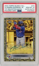 2022 Topps Gilded Collection Vladimir Guerrero Jr Gold Etch Auto /40 PSA 10 #VG