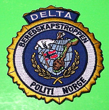 NORWAY  BEREDSKAPSTROPPEN POLITI NORGE ( SWAT ) DELTA  4" POLICE PATCH