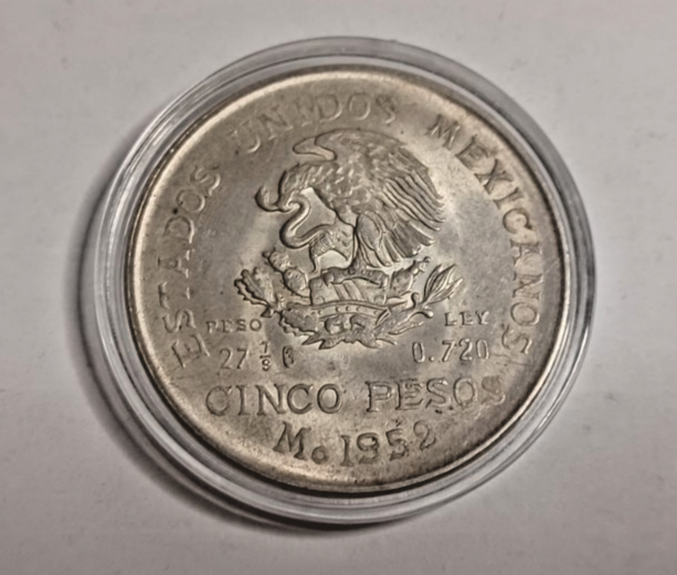 Mexico Cinco Pesos 1952 720 Coin Silver 5 Pesos Plata 720 EBay mexico-cinco-pesos-1952-720-coin-silver-5-pesos-plata-720-ebay