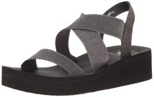 Yellow Box Women's Sparkle Wedge Sandal 6.5 Pewter