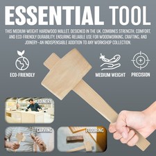 4.5" WOODEN MALLET CHISEL CARPENTER WOODWORK BEECHWOOD CARVING HAMMER TOOL NEW 