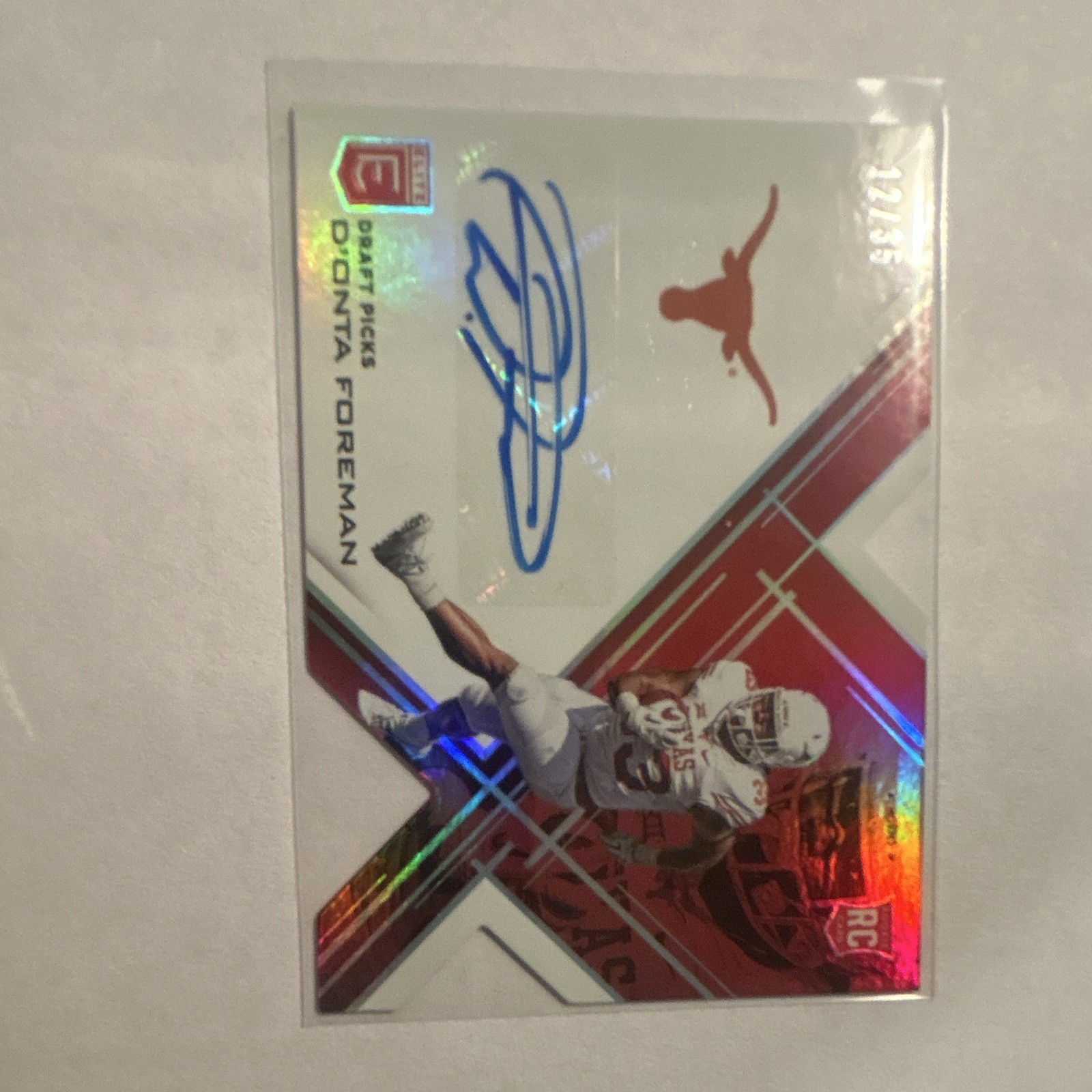 D'Onta Foreman Panini Elite Draft Picks #237 Autograph