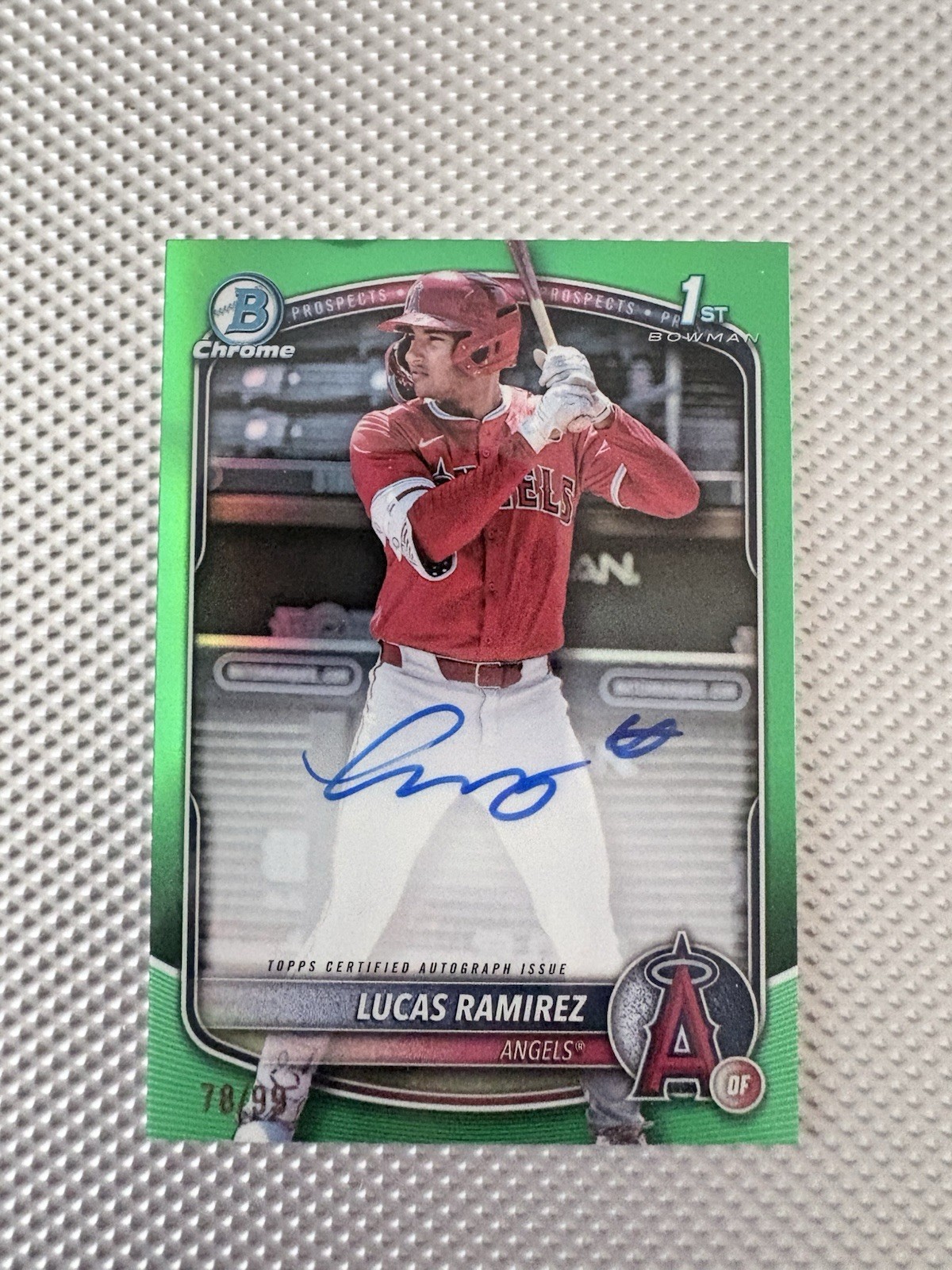2025 1st Bowman Chrome Auto Lucas Ramirez Green Auto /99