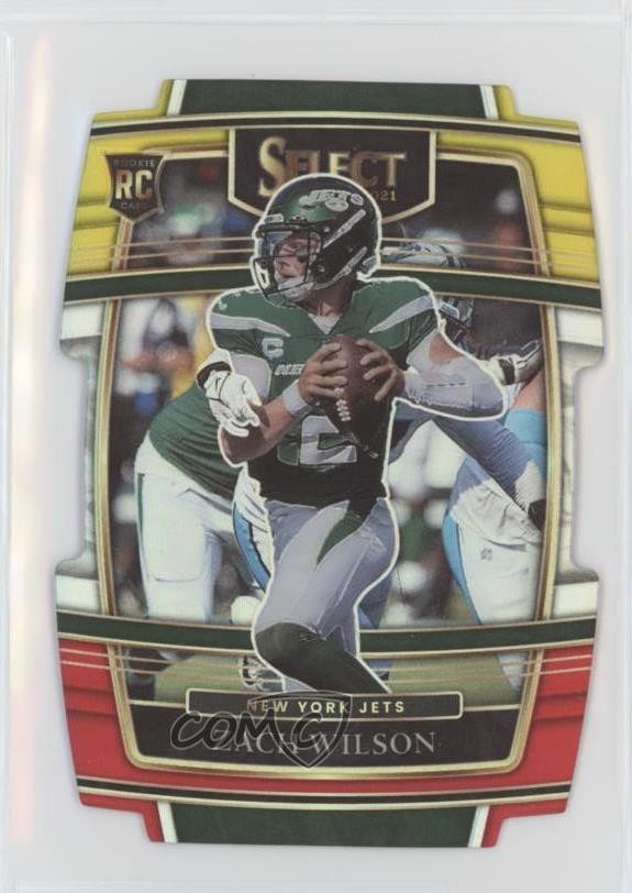 2021 Panini Select Concourse Red & Yellow Prizm Die-Cut Zach Wilson Rookie RC