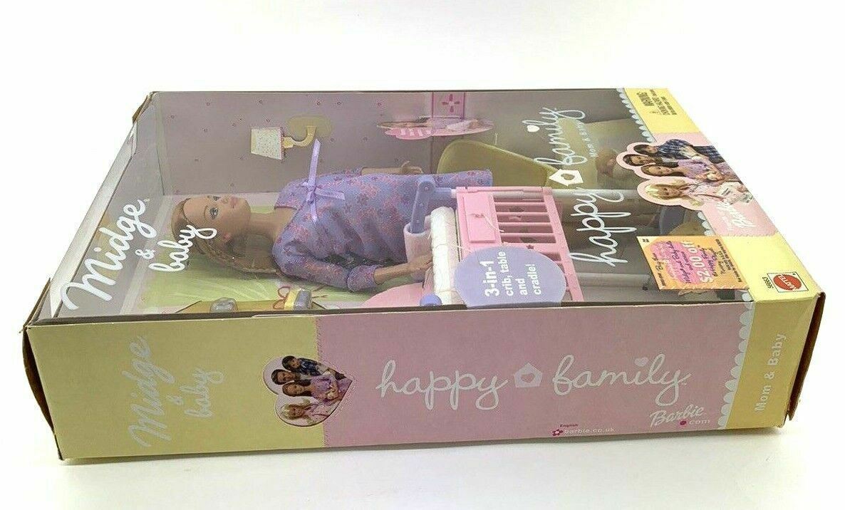 Barbie Happy Family AA Rare Pregnant Midge & Baby 💕 2002 Mattel NRFB HTF