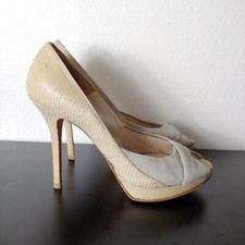 CHRISTIAN DIOR Gray Embossed Snakeskin & Sued...