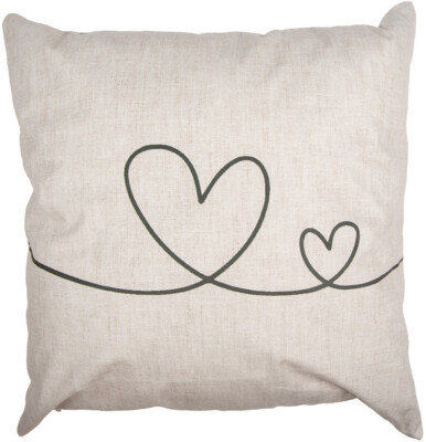Clayre & Eef CHS21 Kissenhülle Beige Grün 45x45 cm Romantisch Polyester