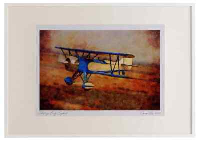 417045 Waco UPF 7, 1940, Aerovalley, TX Aquarell Bilderrahmen
