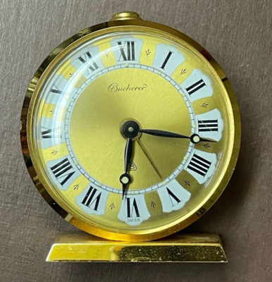 Vintage Bucherer 8 Day Windup Travel Alarm Clock | eBay