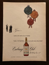 1954 Embassy Club Whisky bottle vintage Time Magazine ad