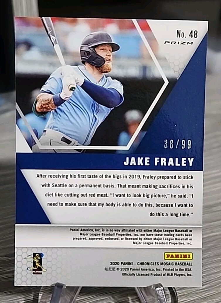 Jake Fraley 2020 Panini Chronicles Mosaic Blue /99 Rookie #48