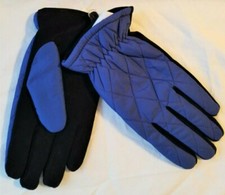 L/XL Goodfellow  Co Blue Quilted Fleece Lined Leather Gloves Retail 23 Mens
