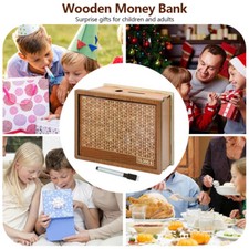 Cash Vault Wooden Savings Box Wooden Cash Saver Money Saving Box With Countdown