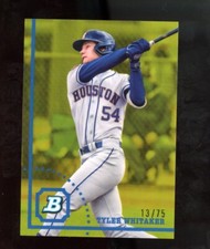 2022 Bowman Heritage Chrome Refractor TYLER WHITAKER Yellow #/75 Houston Astros