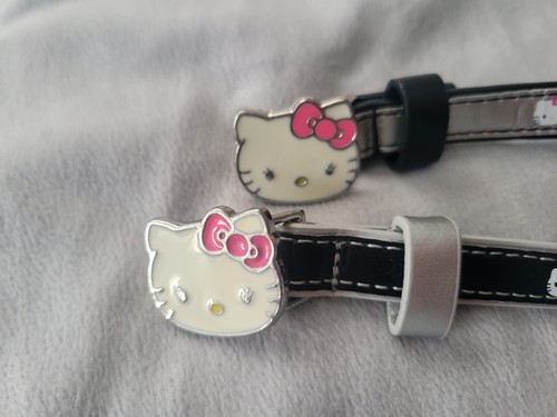 Vintage Hello Kitty Sanrio Skinny Black Silver Pink Belt Retro Lot 2 Y2k Youth M - Picture 4 of 8