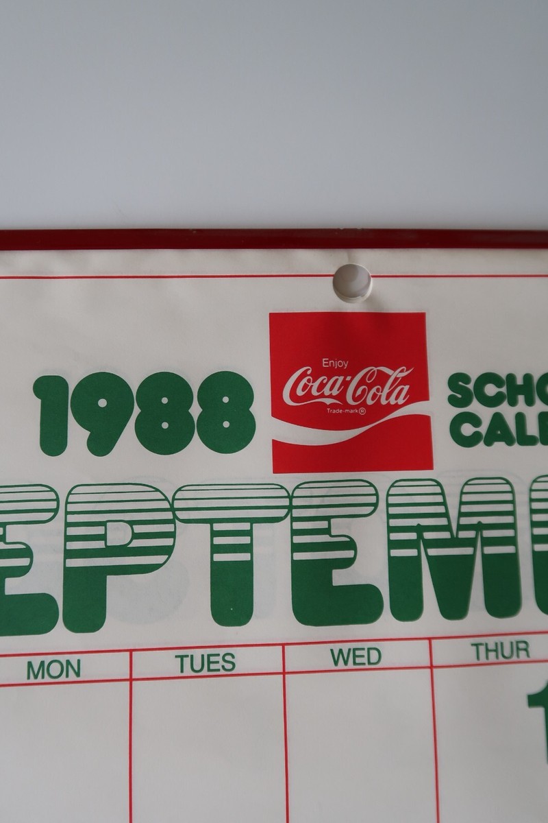 Vtg Coke Coca-Cola '88 '89 Wall School Calendar 19