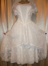 Vtg McClintock Gunne Sax Lace Prairie Cotton Summer Lane Dress S