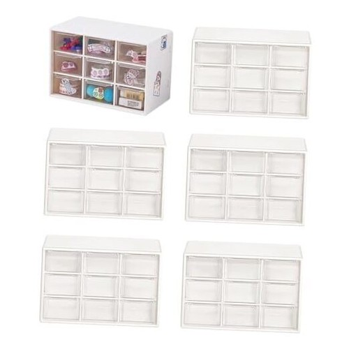 6 Pcs Mini Drawer Organizer for Desk Small Desktop Drawers Plastic Desktop