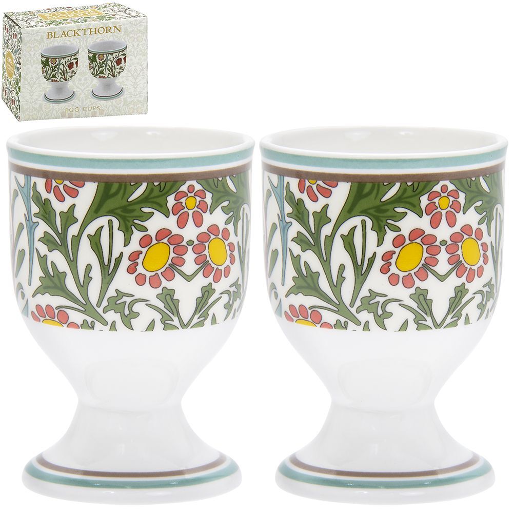 Blackthorn William Morris Egg Cups - Set of 2 - Lesser & Pavey Gift NEW