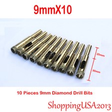 10 Pcs 9mm Diamond Drill Bits Hole Saw Cutter Set Tool Glass Marble Granite Tile