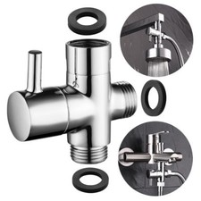 G1/2" Bath Shower Diverter Valve 3 Way Valve For T-adapter Handheld Sprayer Tap