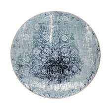 12'x12' Gray Tebraz Design Wool and Silk Hand Knotted Round Oriental Rug R90808