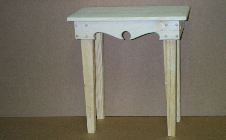 LAMP PHONE PLANT END NARROW CONSOLE TABLE COUNTRY STYLE HAND MADE PINE WOOD UNFI - Image 2 of 3