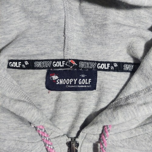 Snoopy Golf Hoodie Zip Up Sweater Gray Pink Womens Size XS - Picture 4 of 7