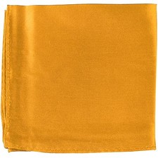 MANZO Men's Polyester Shiny Finish Pocket Square Hankie Only Metallic Gold