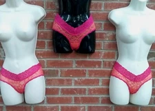 Vintage 1990's Pink & Peach Lace Panties "NEW" FAMOUS MAKER No Tags 3pr XS *READ