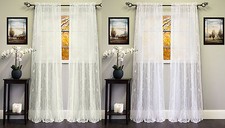 Knit Lace Polyester SongBird Motif 56"x 84" Window Curtain Panel