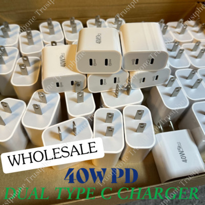 40W USB C Wall Charger Fast Block Type C Charging Cube Brick Box For iPhone Lot