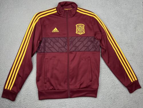 Spain Adidas Track Jacket Mens Medium 3 Stripes Zip Up Embroidered Crest 2018