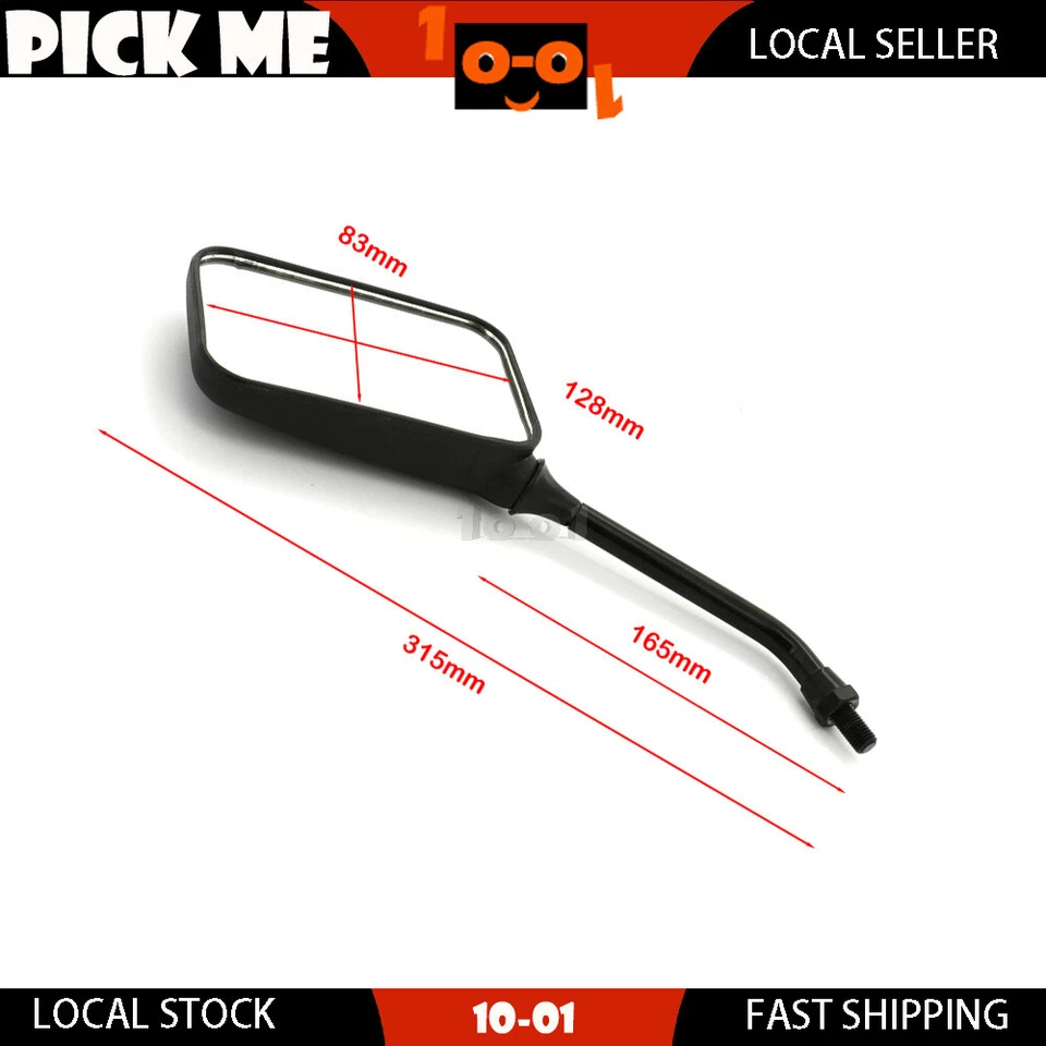 Long Stem Rear View Mirror Left + Right Hand Fit SUZUKI GS550ESE 1983-1985 1986 - Image 2 of 4