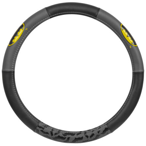 Leather Steering Wheel Cover Official DC Comics Batman Logo Protector Skin - Picture 3 of 8