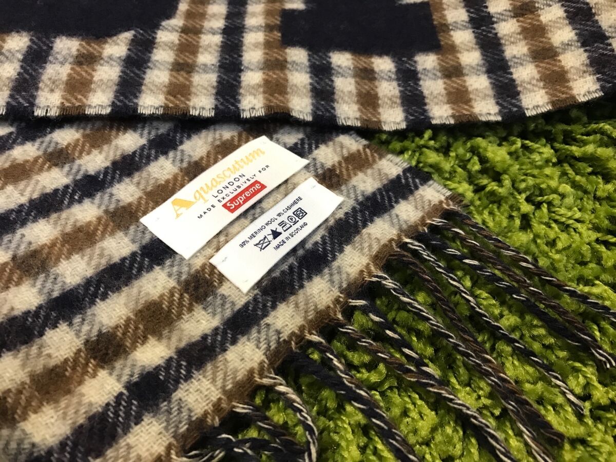 Supreme Aquascutum Club Check Scarf & Featherweight Wool Camp Cap