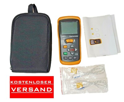 GEO-FENNEL Thermometer FT1300-2 Temperaturmessgerät 2 Kanal + Tasche NEU OVP